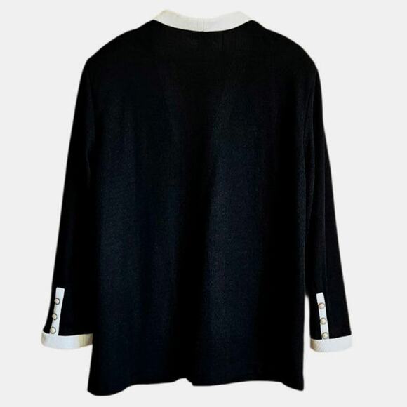 Vintage DonnKenny DK Gold Cartigan Sweater Classic Black Cream Women's XLarge - Picture 5 of 6